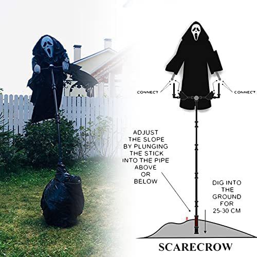 Skeleton Face Screaming Scarecrow Outdoor Home Garden Courtyard Decoration