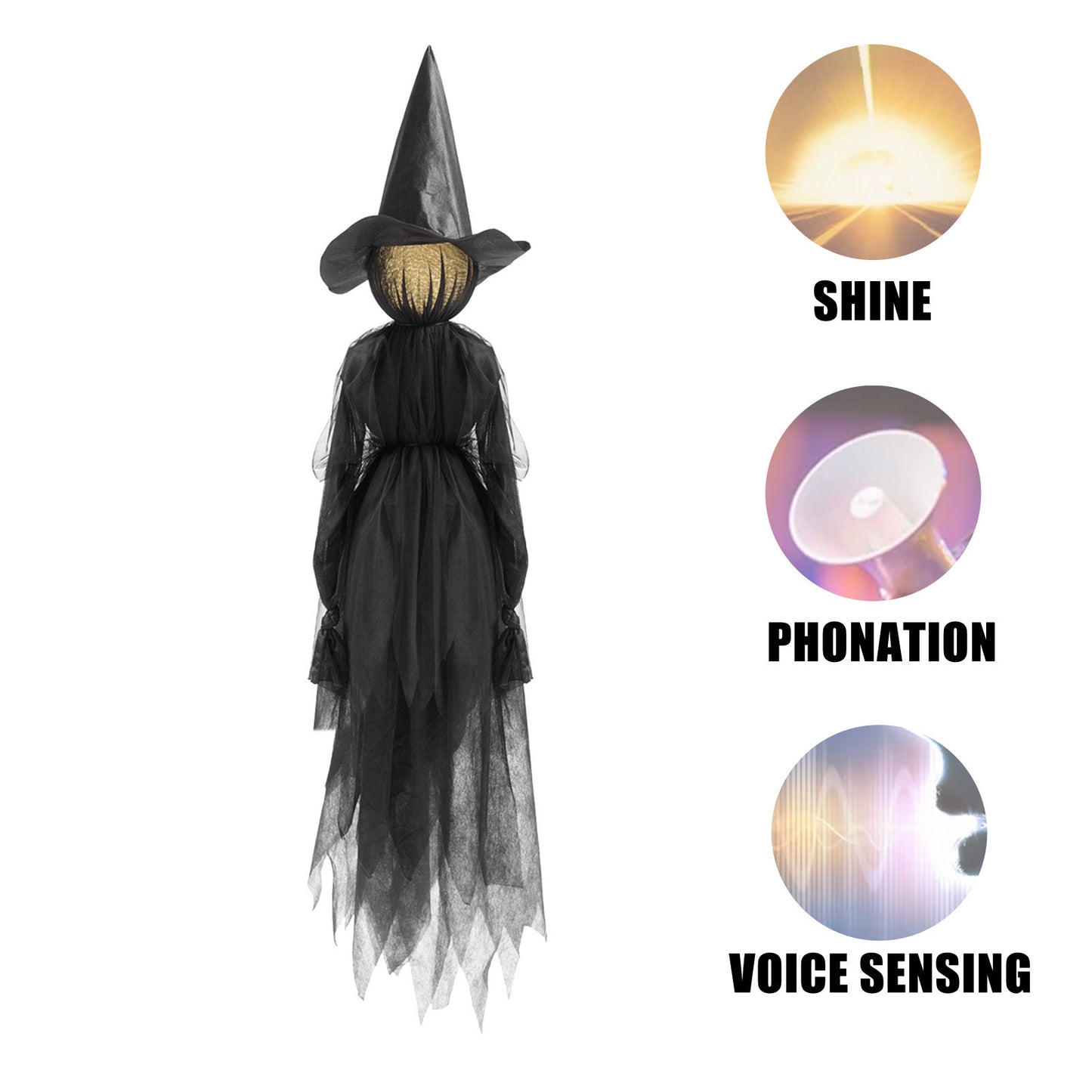 Halloween Colorful Luminous Three Hand-in-hand Witch Single Ghost