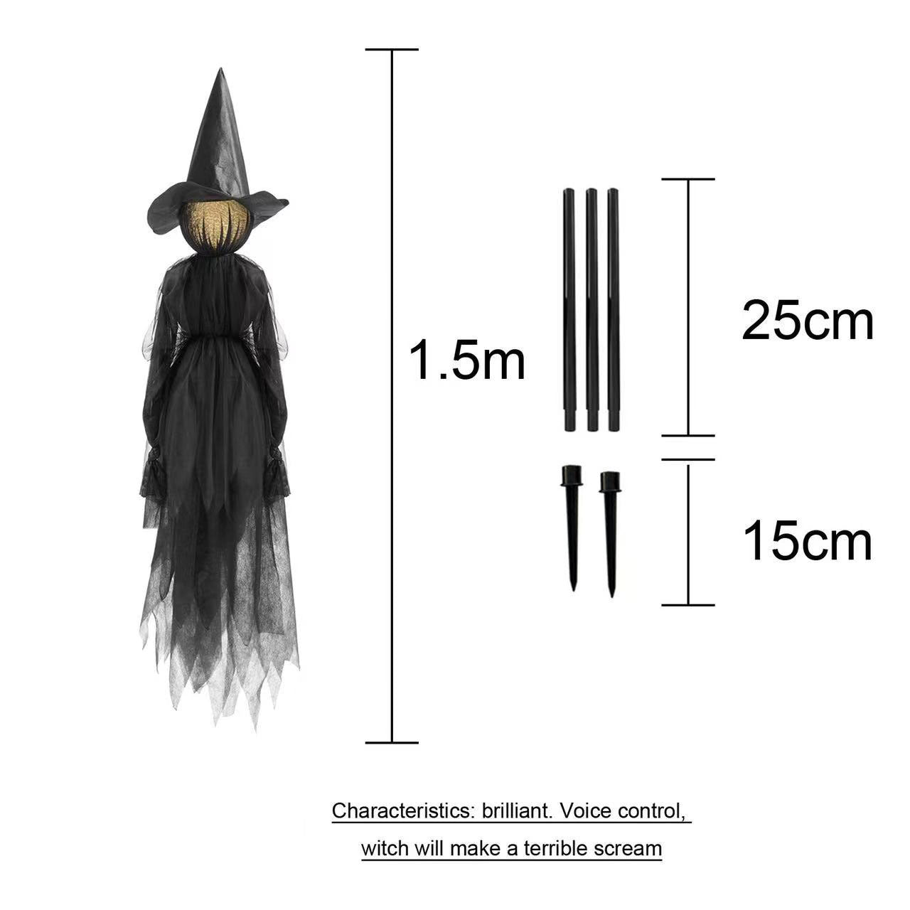 Halloween Colorful Luminous Three Hand-in-hand Witch Single Ghost